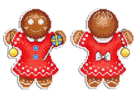 Gingerbread Cookie SR-583 Plastic Canvas Counted Cross Stitch Kit